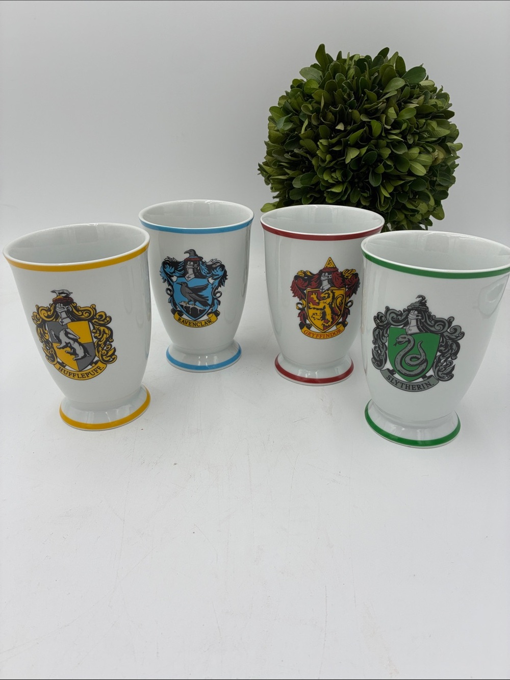 Harry Potter Crest Ceramic Mugs Set — Green, Red, Blue, Yellow